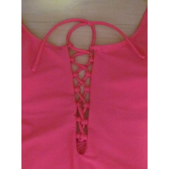Hot Water One Piece Swim Suit Womens Lace Up Front - Picture 3 of 9